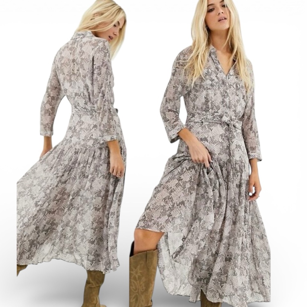 NWOT All Saints Eley Midgard Snakeskin Print Dress
